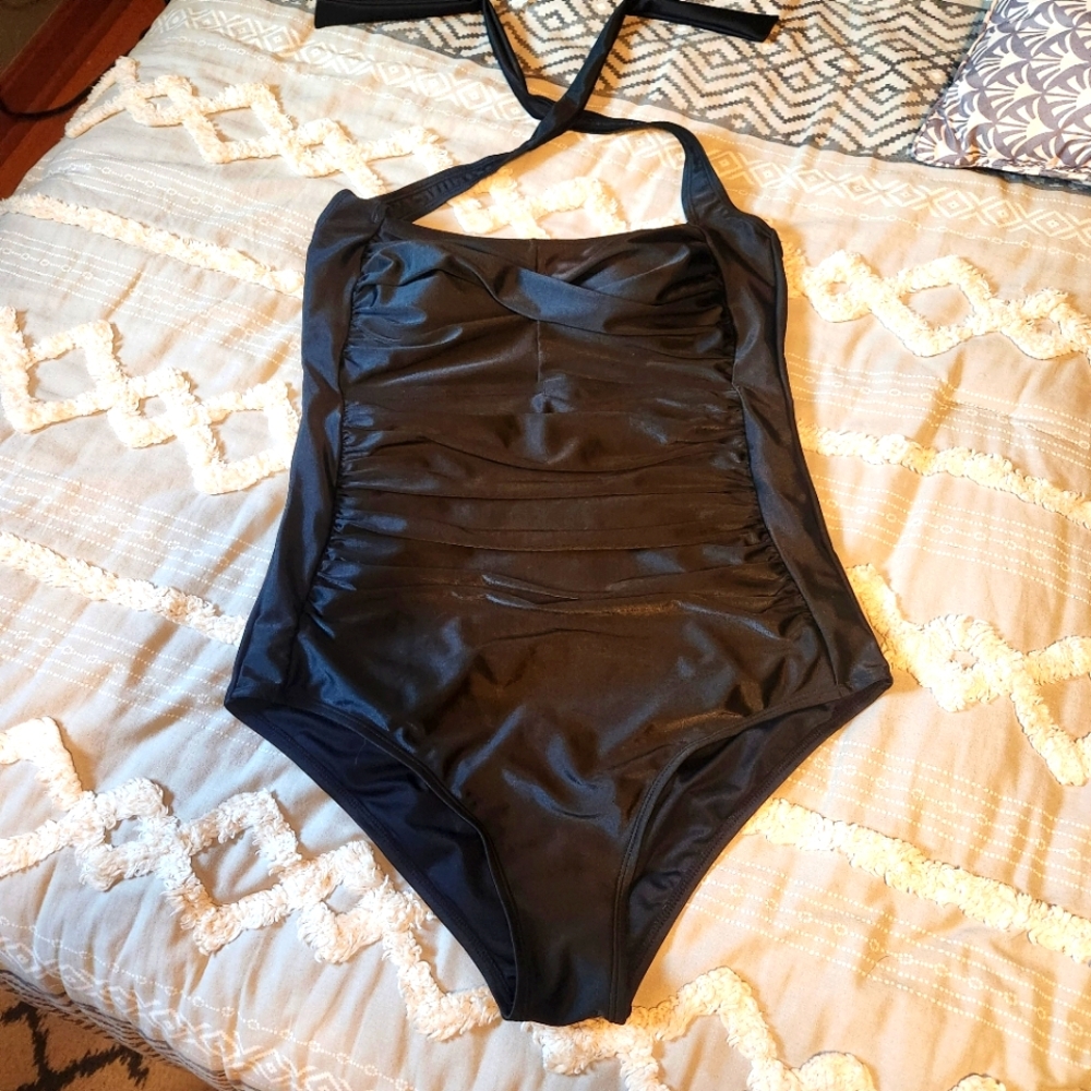Rouched Push Up Halter Bathing Suit